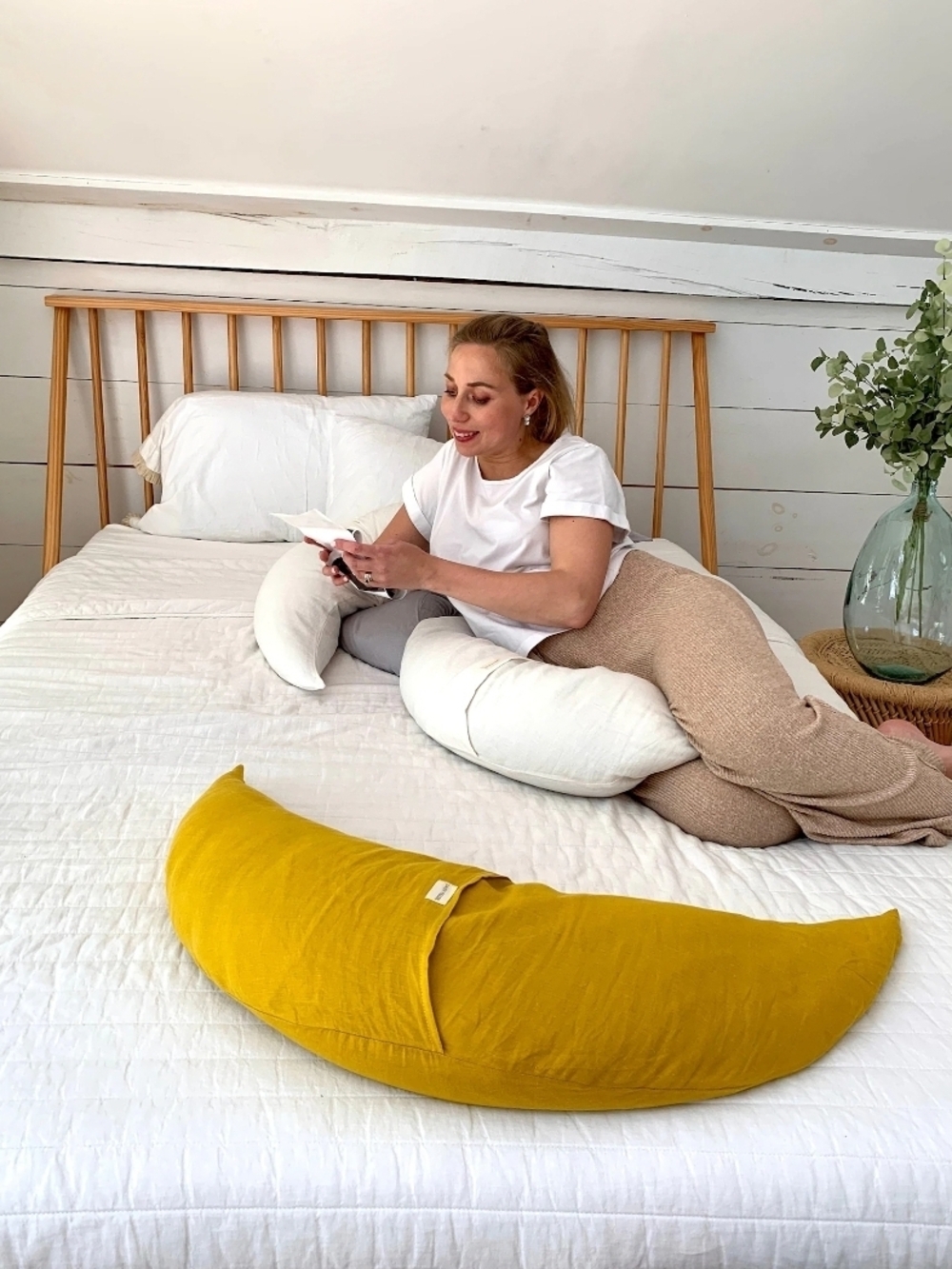 Linen Natural Nursing And Body Pillow